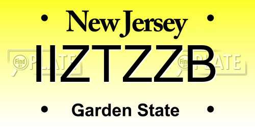 IIZTZZB New Jersey License Plate