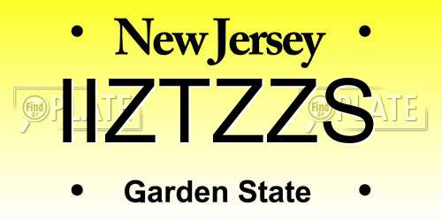 IIZTZZS New Jersey License Plate