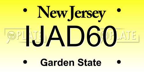 IJAD60 New Jersey License Plate