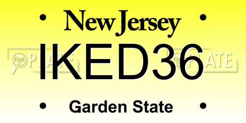 IKED36 New Jersey License Plate
