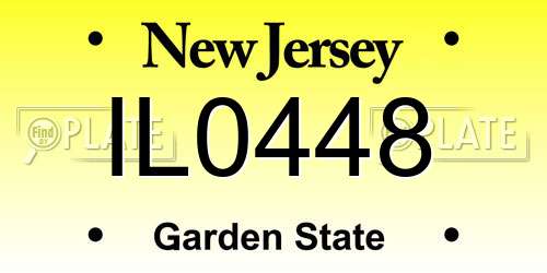 IL0448 New Jersey License Plate