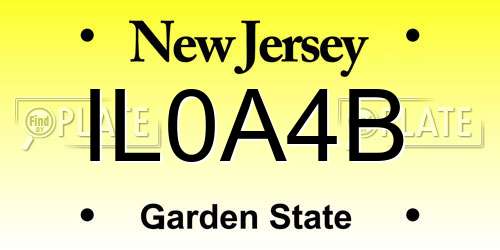 IL0A4B New Jersey License Plate