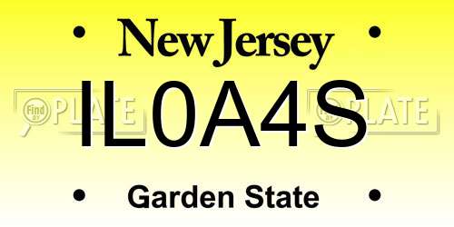IL0A4S New Jersey License Plate