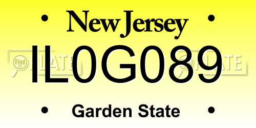 IL0G089 New Jersey License Plate