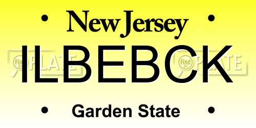 ILBEBCK New Jersey License Plate