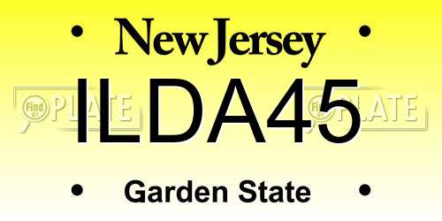 ILDA45 New Jersey License Plate