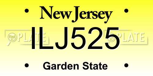 ILJ525 New Jersey License Plate