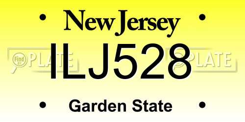 ILJ528 New Jersey License Plate