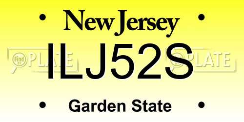 ILJ52S New Jersey License Plate