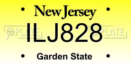 ILJ828 New Jersey License Plate