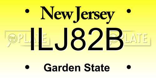 ILJ82B New Jersey License Plate