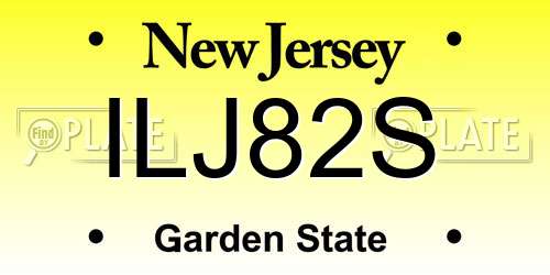 ILJ82S New Jersey License Plate
