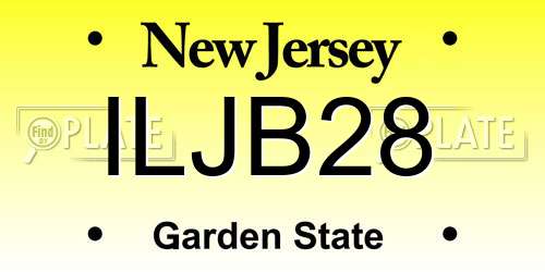 ILJB28 New Jersey License Plate