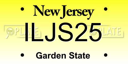 ILJS25 New Jersey License Plate
