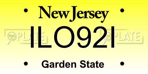 ILO92I New Jersey License Plate