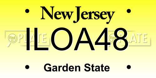 ILOA48 New Jersey License Plate