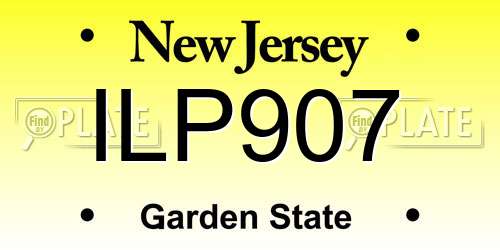 ILP907 New Jersey License Plate