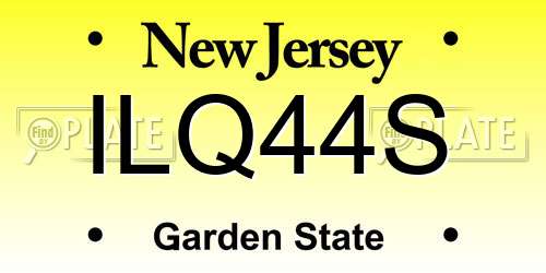 ILQ44S New Jersey License Plate