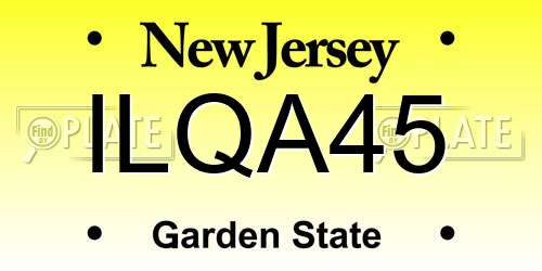 ILQA45 New Jersey License Plate