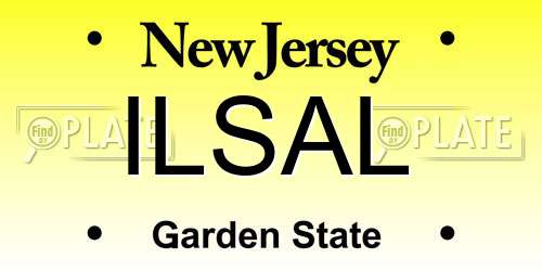 ILSAL New Jersey License Plate