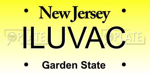 ILUVAC New Jersey License Plate