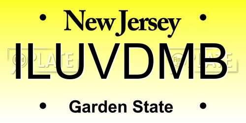 ILUVDMB New Jersey License Plate
