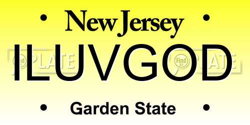 ILUVGOD New Jersey License Plate