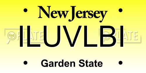 ILUVLBI New Jersey License Plate