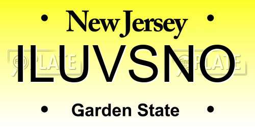 ILUVSNO New Jersey License Plate