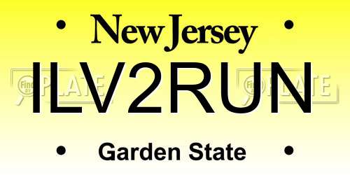 ILV2RUN New Jersey License Plate