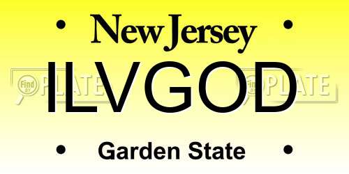 ILVGOD New Jersey License Plate