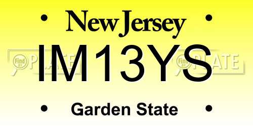 IM13YS New Jersey License Plate