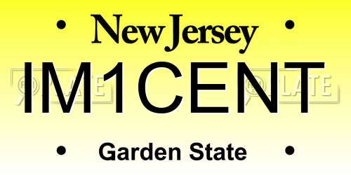 IM1CENT New Jersey License Plate