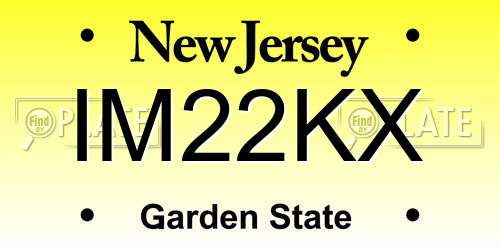 IM22KX New Jersey License Plate