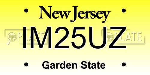 IM25UZ New Jersey License Plate