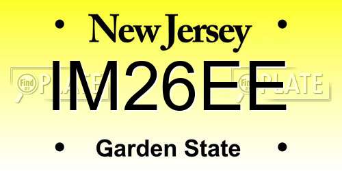 IM26EE New Jersey License Plate