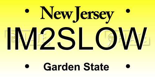 IM2SLOW New Jersey License Plate