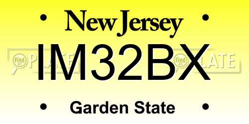 IM32BX New Jersey License Plate