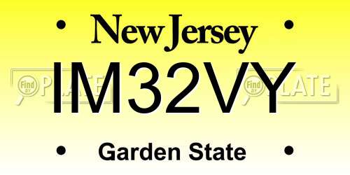 IM32VY New Jersey License Plate