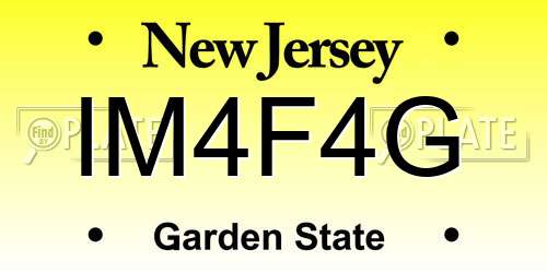 IM4F4G New Jersey License Plate