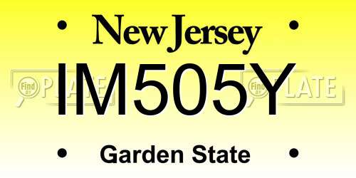 IM505Y New Jersey License Plate
