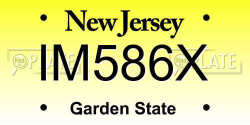 IM586X New Jersey License Plate