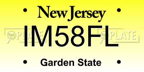 IM58FL New Jersey License Plate