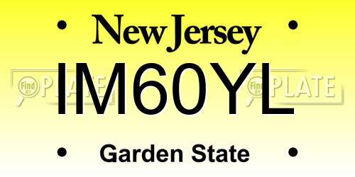 IM60YL New Jersey License Plate
