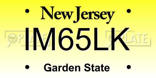 IM65LK New Jersey License Plate