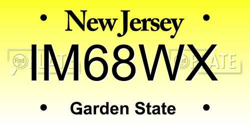 IM68WX New Jersey License Plate
