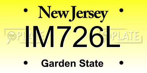 IM726L New Jersey License Plate