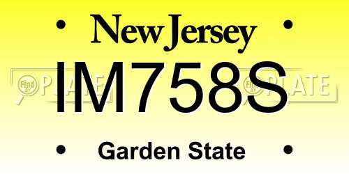 IM758S New Jersey License Plate