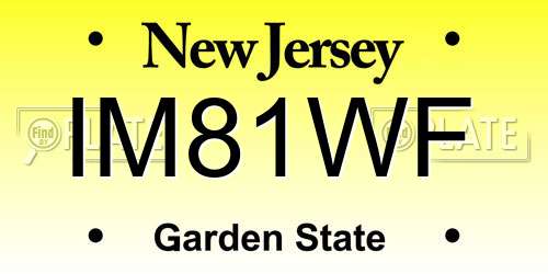 IM81WF New Jersey License Plate