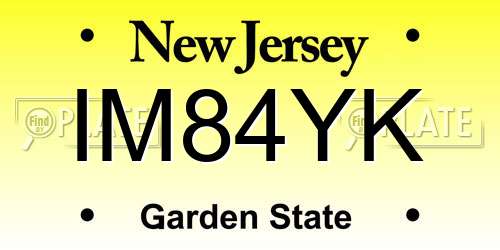 IM84YK New Jersey License Plate